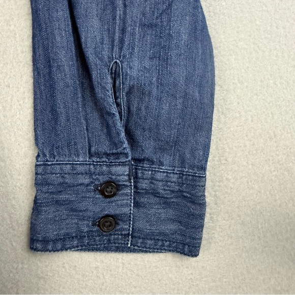 St. John's Bay Shirt Women's Large Chambray Long Sleeve Button Down Embroidered - Picture 7 of 11